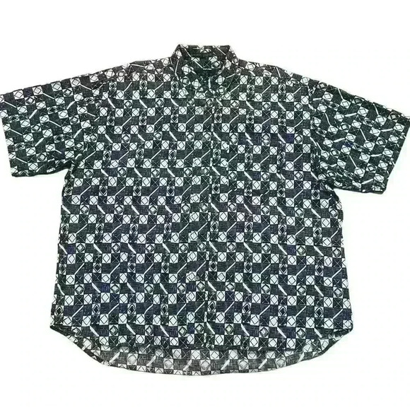 ENRO Short Sleeve ButtonUp Shirt Mens XL Geometric Print Luxury Designer Classic - Picture 1 of 10
